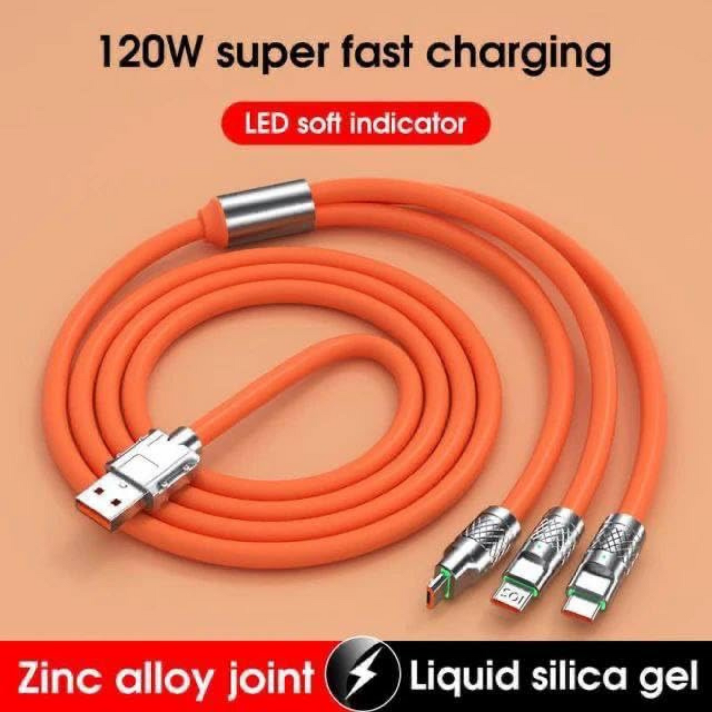 Multi cable supporting 120W fast charging and Super VOOC 3.0.