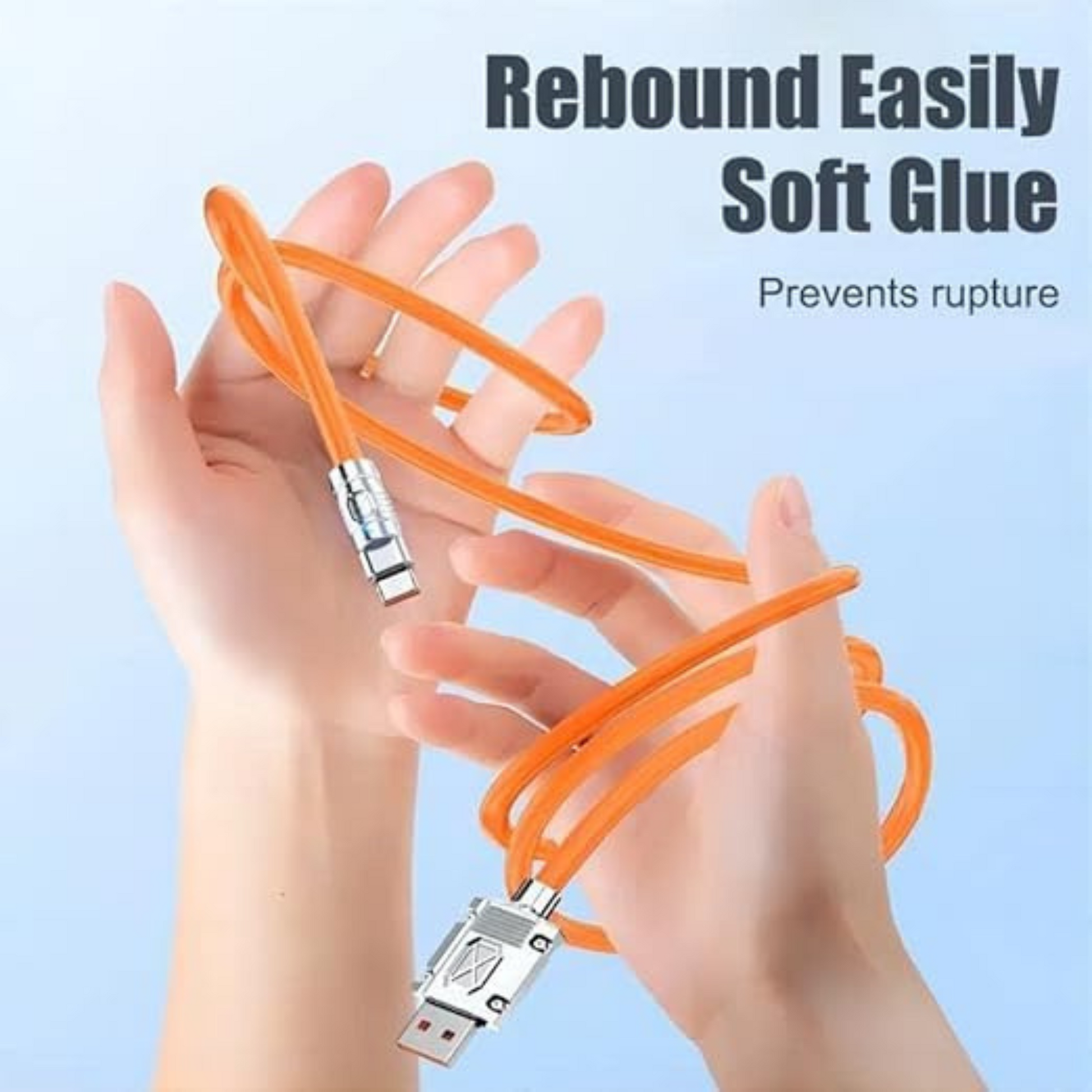 Tangle-free and durable charging cable with CNC zinc alloy heads.