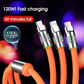 Ultra-fast 3-in-1 charging cable with anti-break and bending-resistant design.

