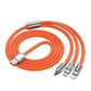 3-in-1 cable with Micro USB, Lightning, and Type-C connectors for all-in-one charging.

