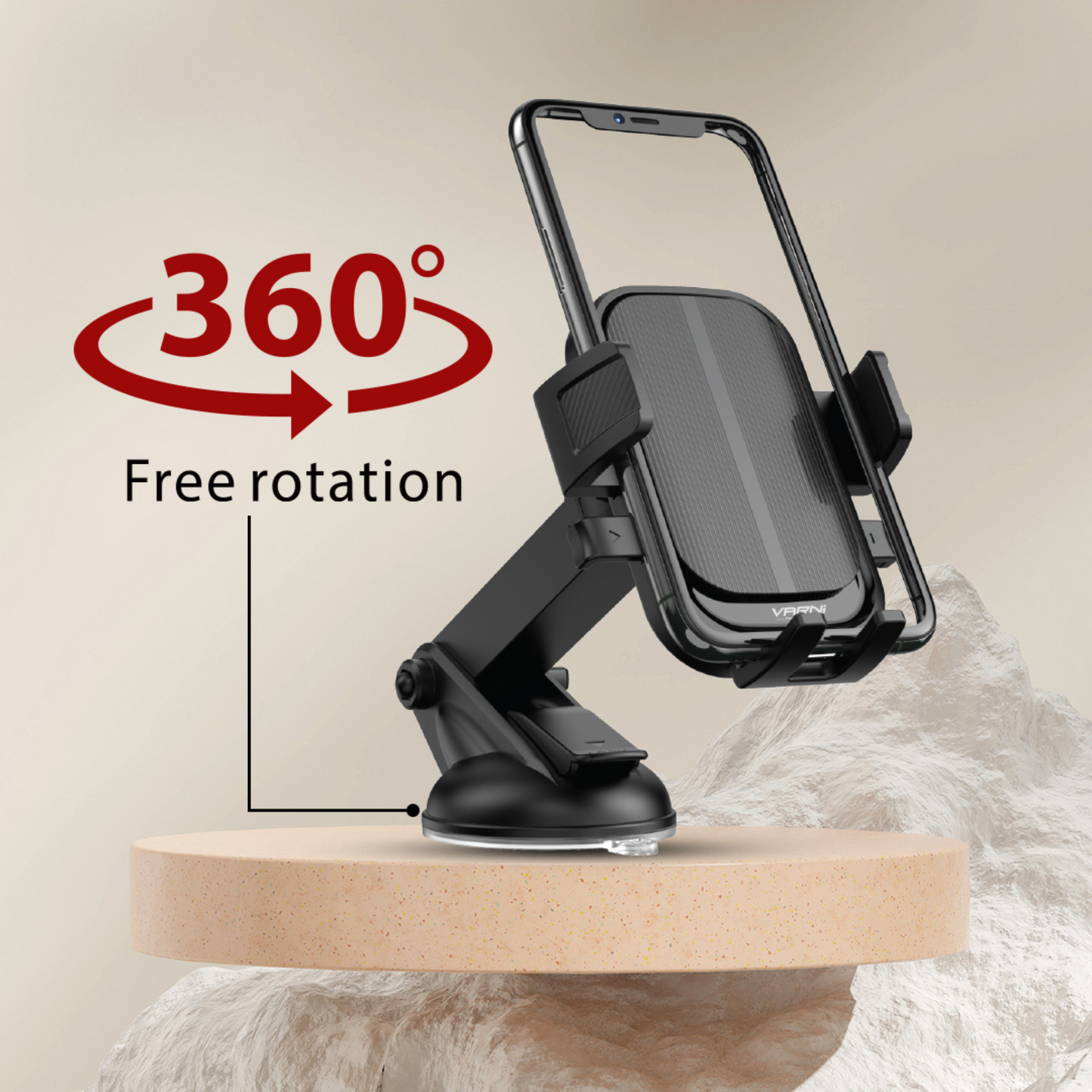 360° rotating car mobile holder for a hands-free and safe driving experience.

