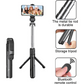 360° rotating selfie and tripod stick for capturing perfect angles.